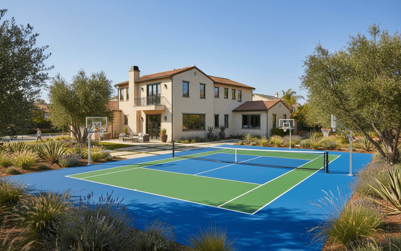 A finished sports court builder project
